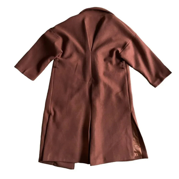 Brown/Cognec Long Sleeve Oversized Coat in TEAK - c++ studio - Picture 8 of 8